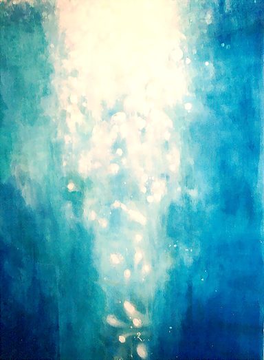 Fondo abstracto en tonos de azul, con luces difusas y una sensación de profundidad.