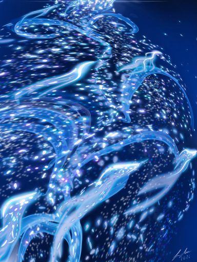 Midnight Relay by Susana Mazzarino El relevo en la hora más profunda: el azul al límite, la luz intacta.