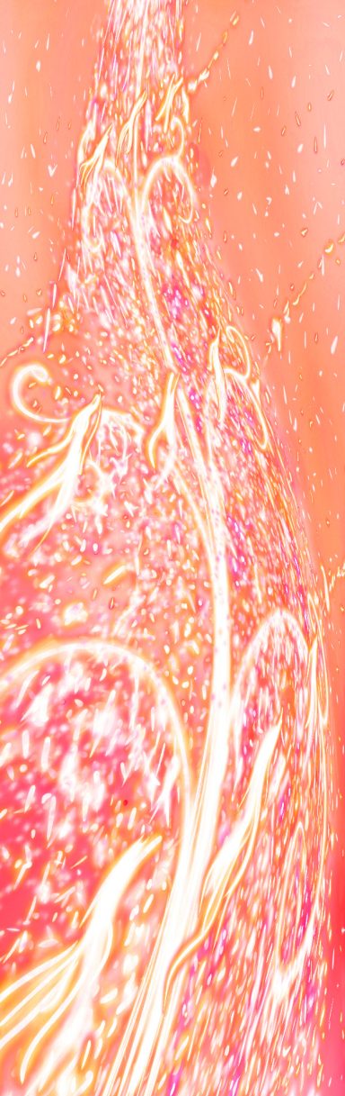 ÁRBOL DE CORAL | Coral Tree 60cm W x 190cm H Árbol de coral: columna vertical de luz en coral y oro. Arte digital contemporáneo de Susana Mazzarino, edición limitada 3 + 1 P.A., 2026.