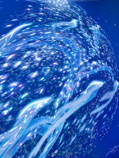 Star Swarm by Susana Mazzarino La bandada se vuelve enjambre estelar: cada partícula, un fragmento del sol transportado.