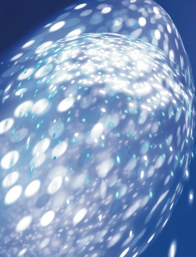OCÉANO ÍNDIGO | Indigo Ocean Explosión de fuegos artificiales brillantes en un cielo azul.
