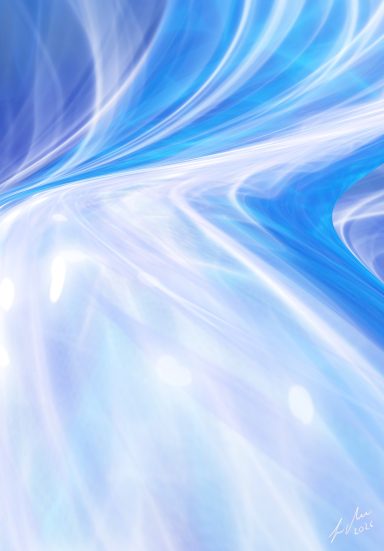 Ascensión azul | Rising Blue Susana Mazzarino Textura de agua en tonos azules y blancos, creando un efecto fluido y etéreo.